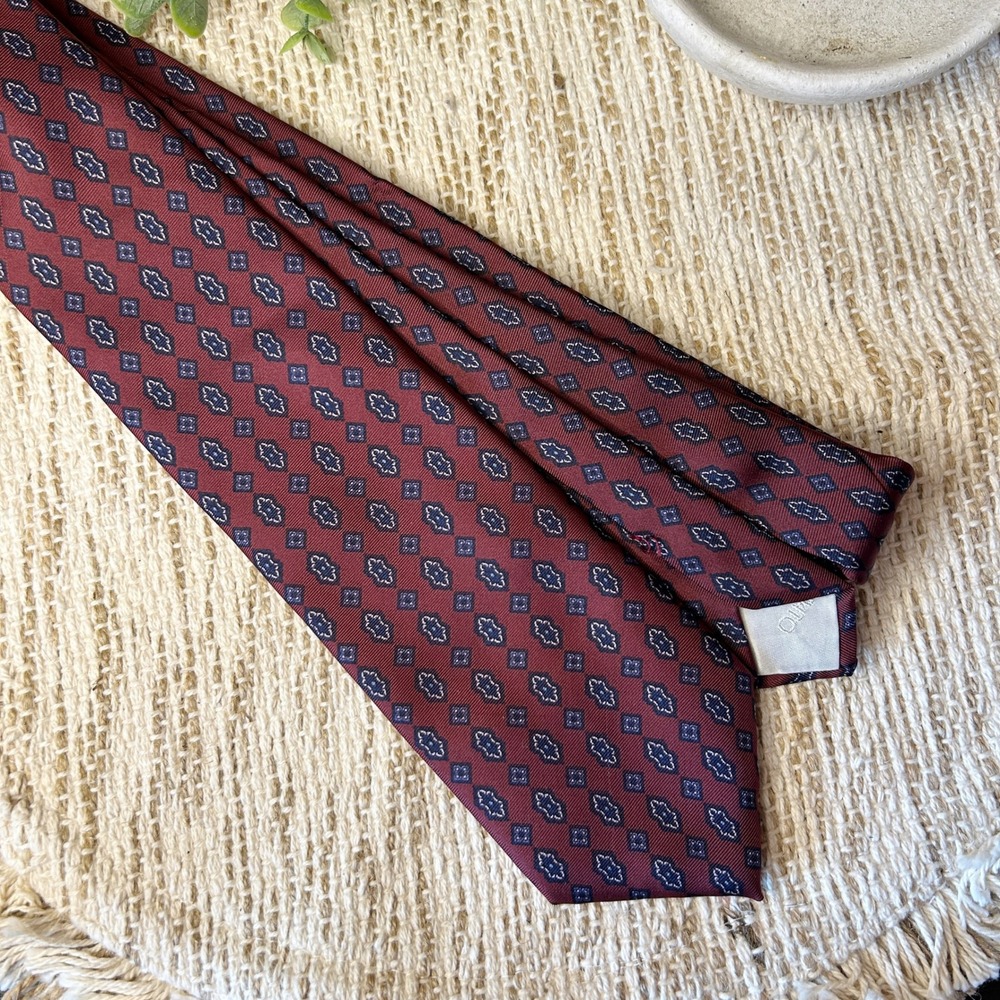 Paolo Negrato Burgundy and Navy Men's‎ Silk Tie – Handmade in Italy